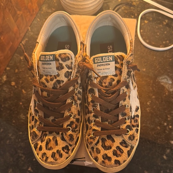 Golden Goose Leopard Print Calf Hair Superstar Sneakers - Picture 3 of 8